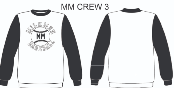 White Baseball Crew Sweatshirt
